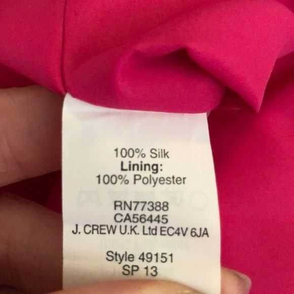 J Crew Lucienne One Shoulder Hot Pink Silk Chiffon Dress NWT size 8 Petite - Picture 9 of 11
